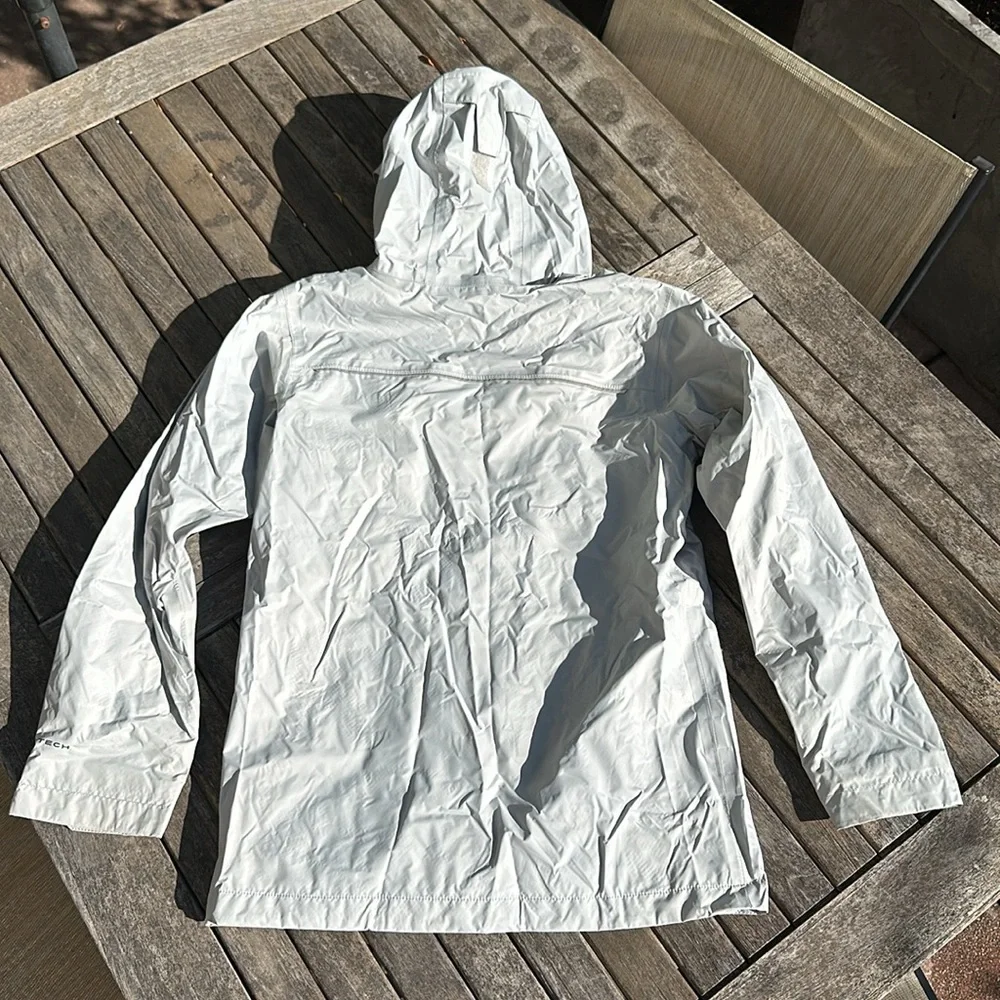 COLUMBIA Silver Gray Waterproof Hooded Jacket Kids M EUC - Picture 10 of 16